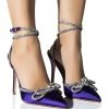 SOFIA SATIN RHINESTONE PUMP IN PURPLE -AZALEA WANG SHOP sofia satin rhinestone pump in purple purple 1 1