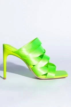 STRAP IN STILETTO MULE SANDAL IN GREEN -AZALEA WANG SHOP strap in stiletto mule sandal in green green 3 3