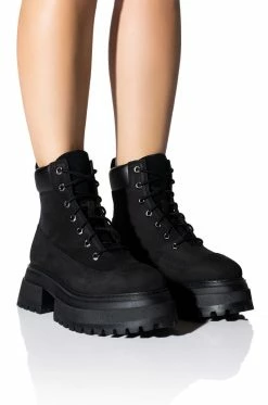 TIMBERLAND SKY 6" LACE UP BOOT IN BLACK -AZALEA WANG SHOP timberland sky 6 lace up boot in black black 1 1