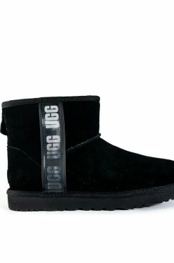 UGG CLASSIC MINI SIDE LOGO II 10 UGG CLASSIC MINI SIDE LOGO II -AZALEA WANG SHOP ugg classic mini side logo ii black 5 5