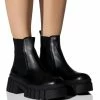 GENUINE LEATHER UPROAR CHELSEA BOOTIE IN BLACK -AZALEA WANG SHOP uproar chelsea bootie in black black 1 1