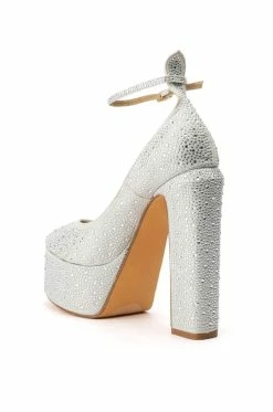 YOURE A STAR RHINESTONE EMBELLISHED PLATFORM MARY JANES -AZALEA WANG SHOP youre a star rhinestone embellished platform mary janes silver 4 4