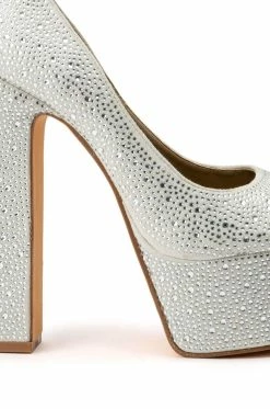 YOURE A STAR RHINESTONE EMBELLISHED PLATFORM MARY JANES -AZALEA WANG SHOP youre a star rhinestone embellished platform mary janes silver 5 5