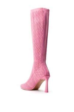 ZERO GRAVITY MID CALF KNIT CHUNKY BOOT IN PINK -AZALEA WANG SHOP zero gravity mid calf knit chunky boot in pink pink 4 4
