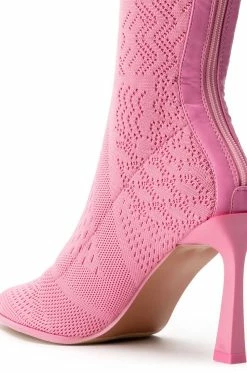 ZERO GRAVITY MID CALF KNIT CHUNKY BOOT IN PINK -AZALEA WANG SHOP zero gravity mid calf knit chunky boot in pink pink 5 5